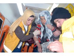 Zehirlenen Anne İle Kızı, Paletli Ambulansla 6 Saatte Hastaneye Ulaştırıldı