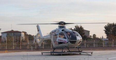 Helikopter ambulansla 582 acil hasta nakledildi