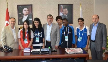 Olimpiyat öğrencilerinden Başkan Köktaş'a ziyaret