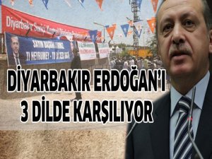 Diyarbakır Erdoğanı 3 dilde karşılıyor