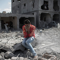 Gazzede yürek burkan tablo