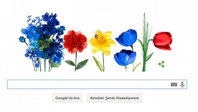 Googledan ilkbahar ekinoksu için doodle