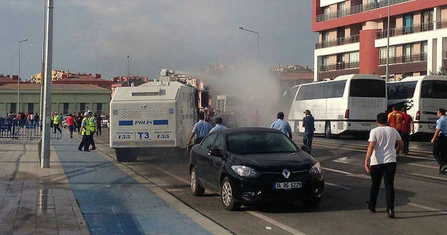 Konyada taraftarlara polis müdahalesi