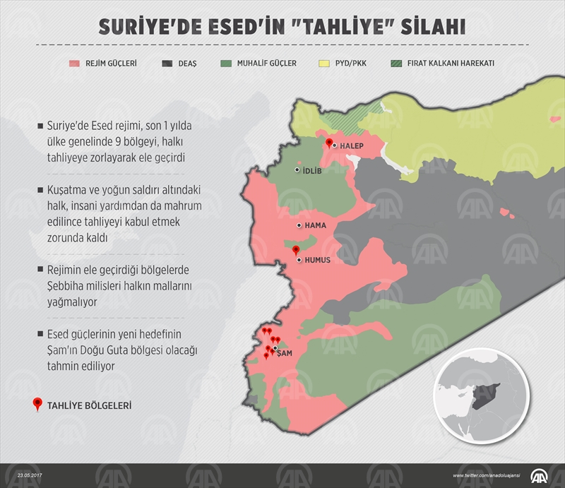 Suriyede Esedin tahliye silahı