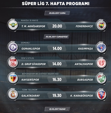 Süper lig 7.hafta programı