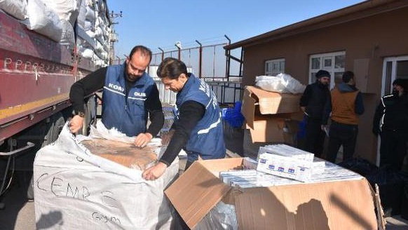 Aksaray'da 50 bin paket kaçak sigara ele geçirildi!