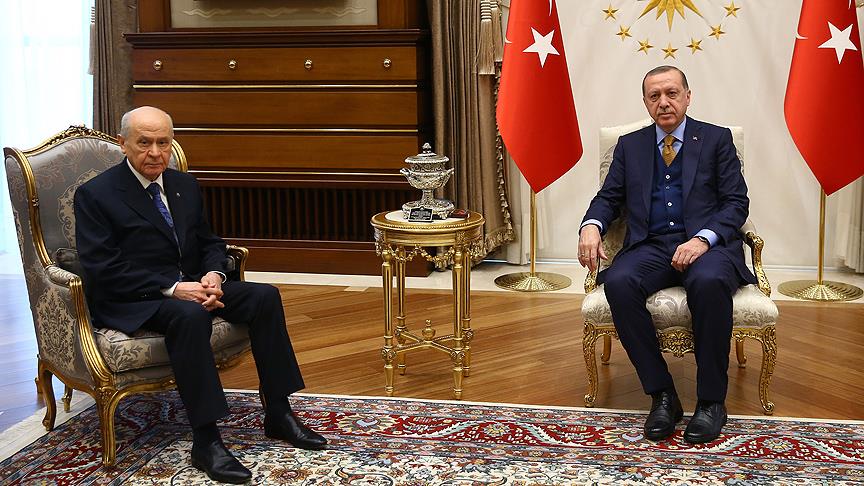 Erdoğan ile Bahçeli Zeytin Dalı Harekatı'nı görüştü