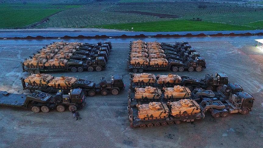 Afrin'e destek için gönderilen zırhlı araçlar Hatay'da