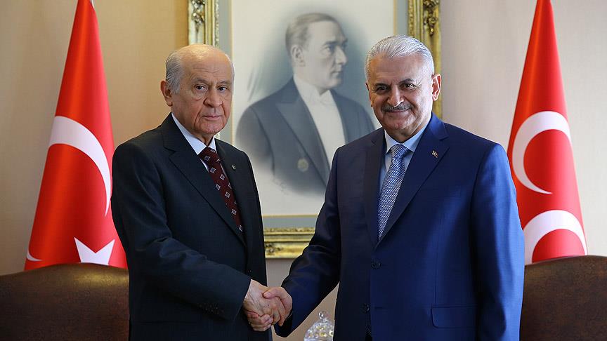 Başbakan Yıldırım ile MHP Genel Başkanı Bahçeli bir araya geldi