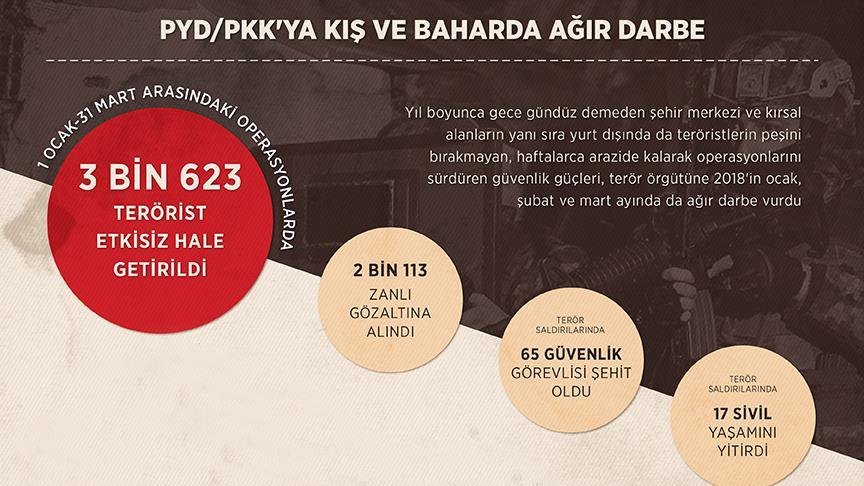 PYD/PKK'ya kış ve baharda ağır darbe