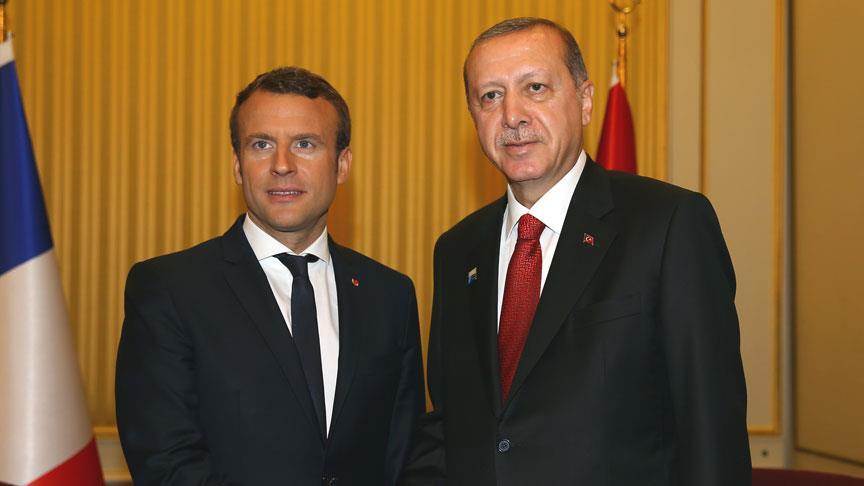 Cumhurbaşkanı Erdoğan, Macron ile görüştü!