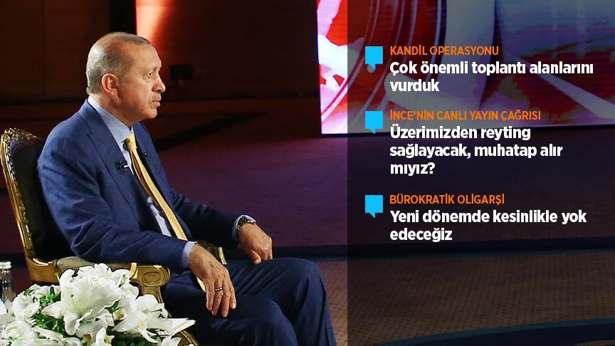 Cumhurbaşkanı Erdoğan: Kandil'de toplantı alanlarını vurduk