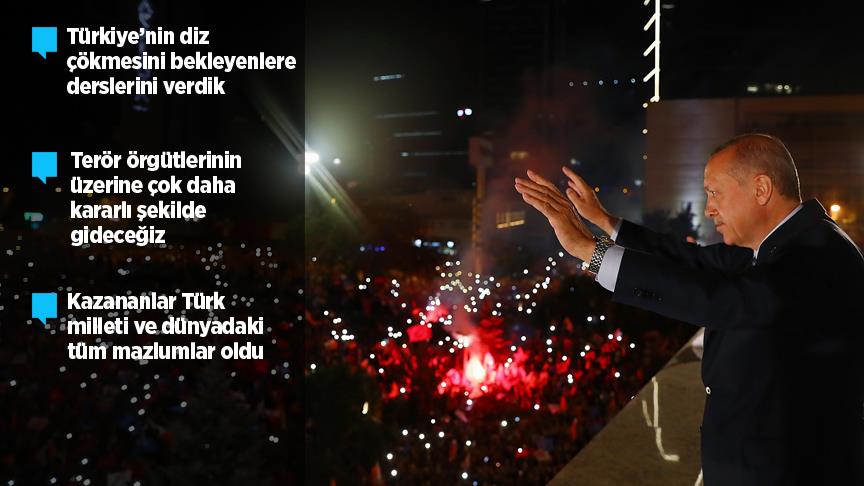 Erdoğan: Bu seçimin galibi demokrasidir, milli iradedir