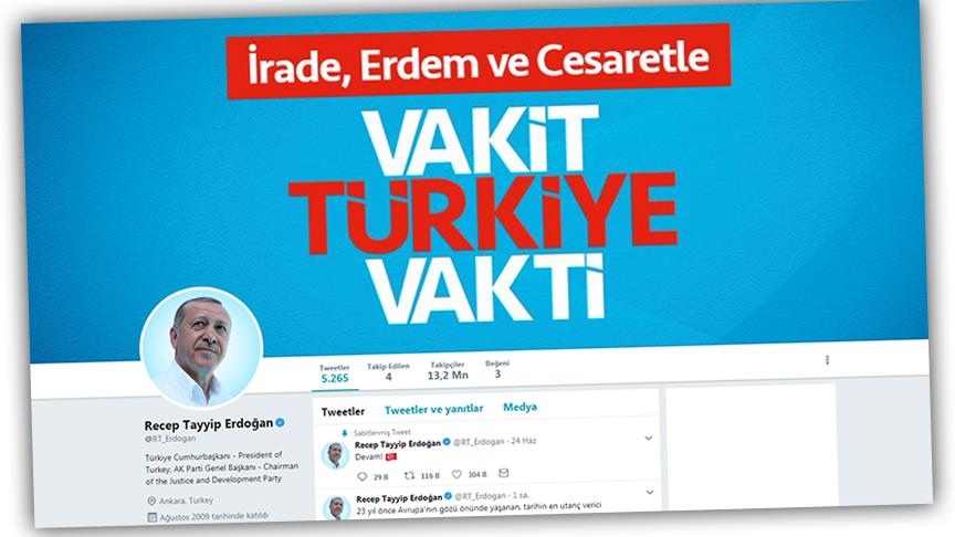 Erdoğan sosyal medyada liderler arasında ilk 5'te