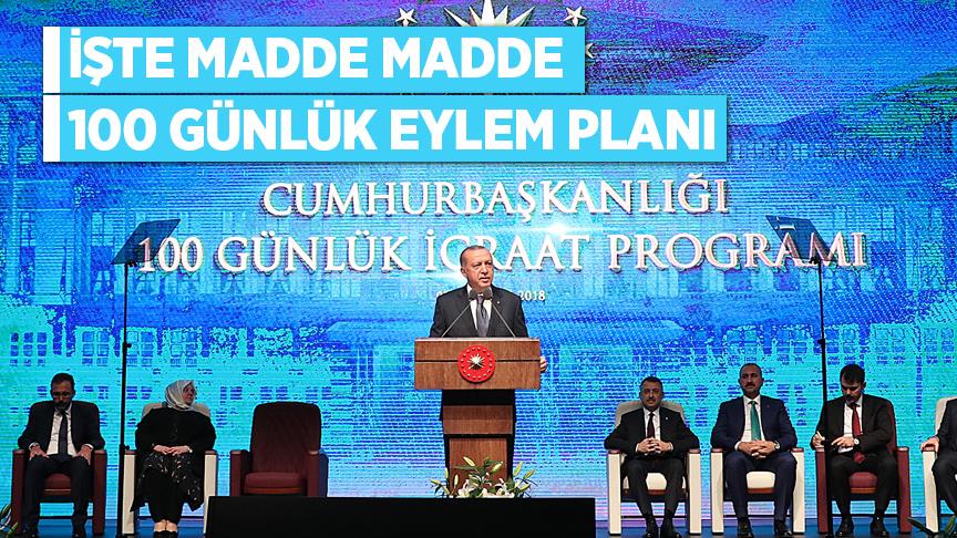 Cumhurbaşkanı Erdoğan '100 Günlük Eylem Planı'nı açıkladı