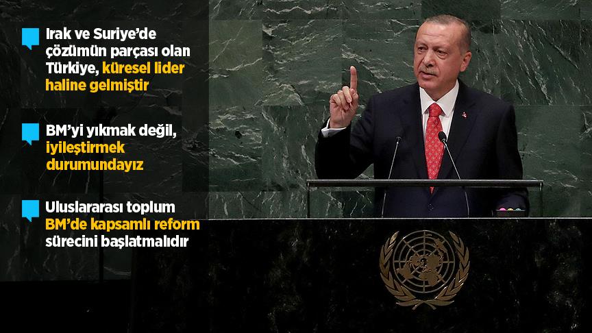 Erdoğan: İnsanlığın kalbi olması beklenen BM'nin nabzı atmıyor