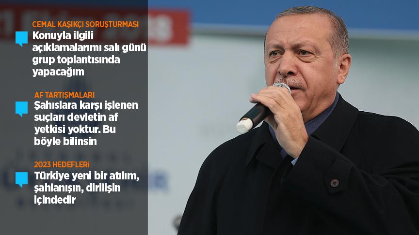 Erdoğan'dan Cemal Kaşıkçı soruşturmasına ilişkin açıklama