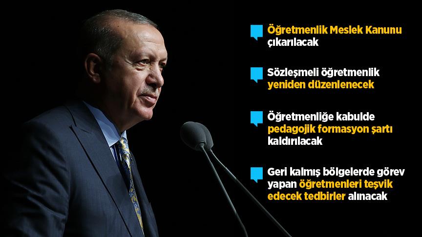 Erdoğan'dan öğretmenlere müjdeler