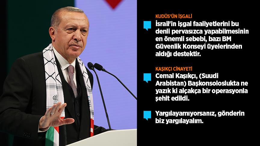 Erdoğan: Kudüs'teki İslam mirasının izlerini silemeyeceksiniz