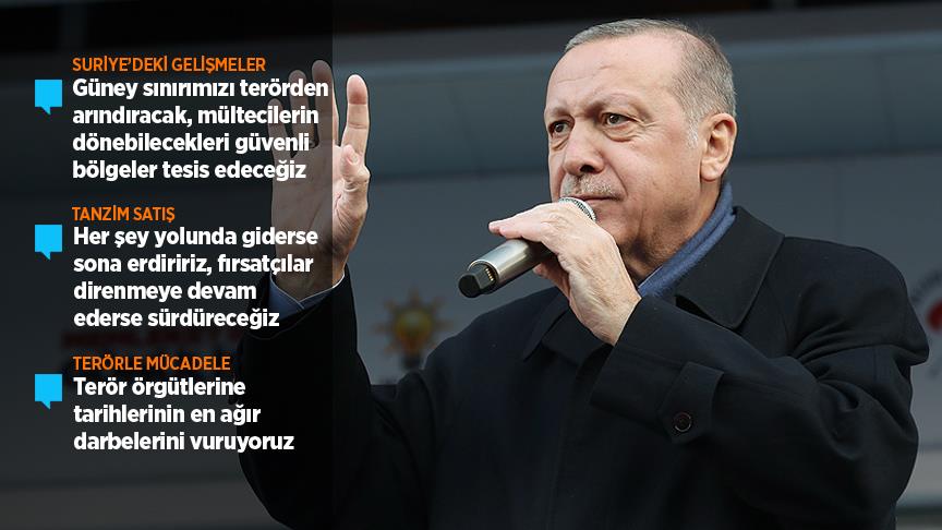 Cumhurbaşkanı Erdoğan: Güney sınırımızı terörden arındıracağız