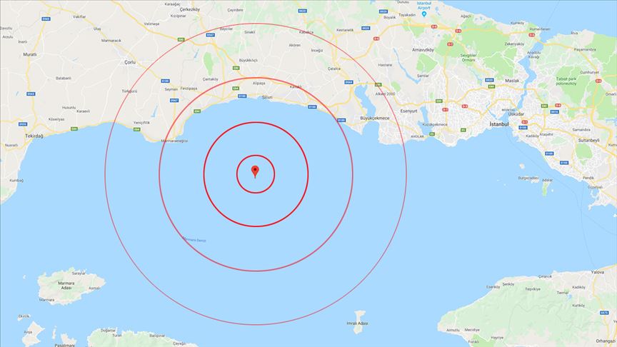 Marmara açıklarında 4.6 büyüklüğünde deprem