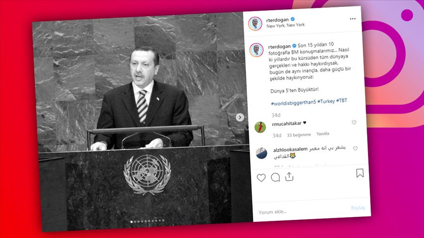 Cumhurbaşkanı Erdoğan'dan BM paylaşımı