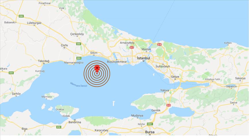 Silivri açıklarında 3,9 şiddetinde deprem