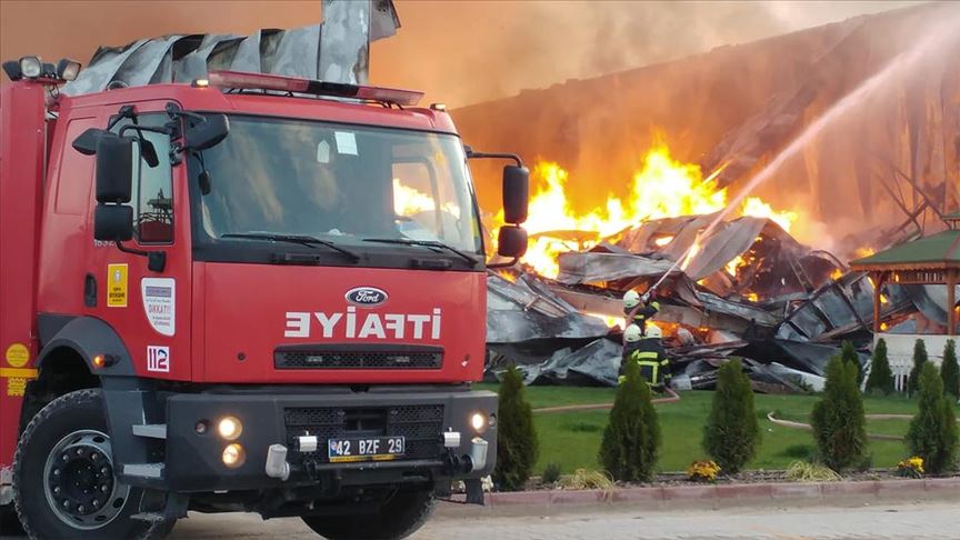 Konya'da fabrika yangını