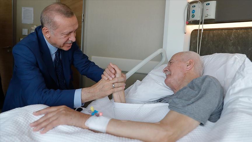 Cumhurbaşkanı Erdoğan'dan Şevket Kazan'a ziyaret