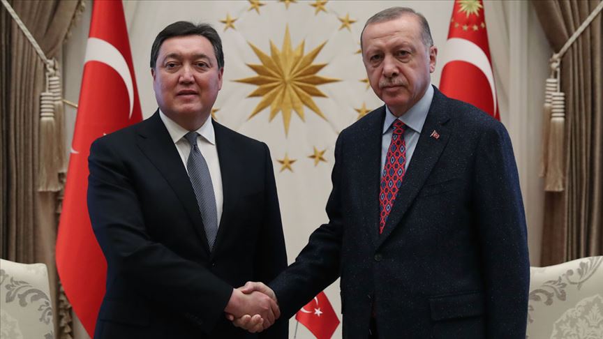 Cumhurbaşkanı Erdoğan, Kazakistan Başbakanı Mamin'i kabul etti
