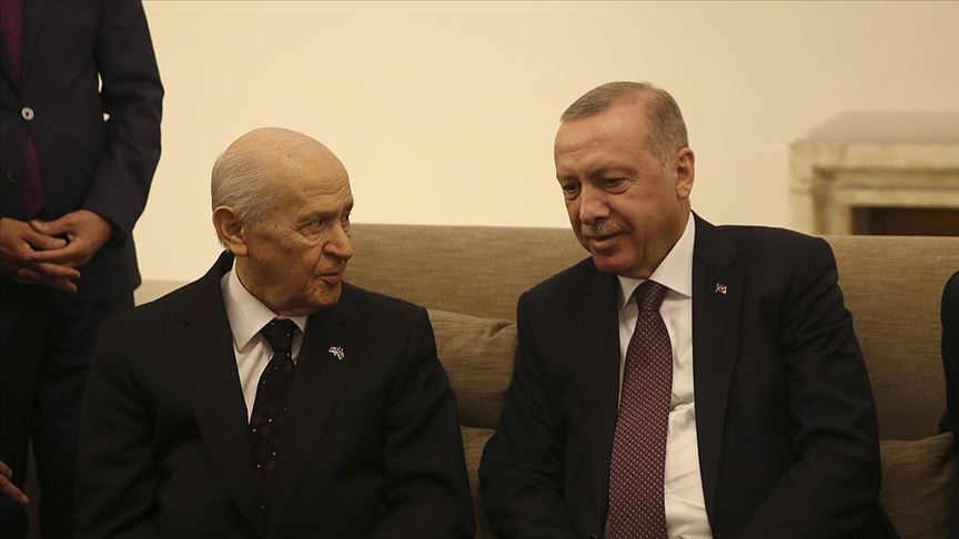 Erdoğan ile Bahçeli Meclis'te bir araya geldi