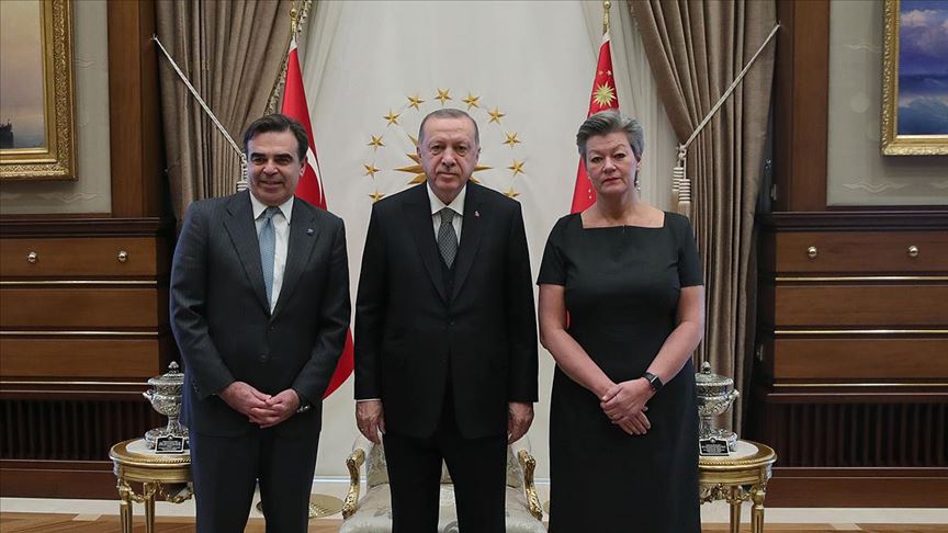 Cumhurbaşkanı Erdoğan AB heyetini kabul etti