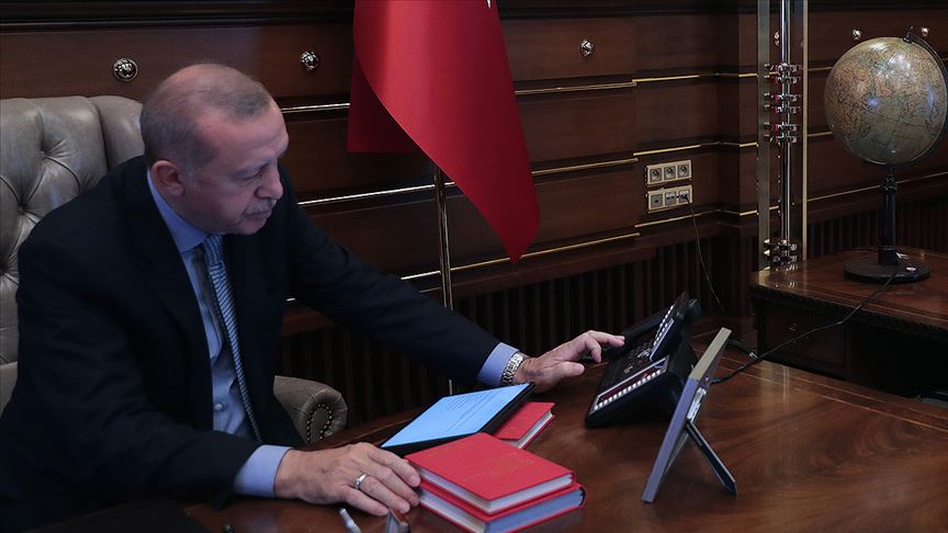 Cumhurbaşkanı Erdoğan, Ruhani ve Salih ile görüştü