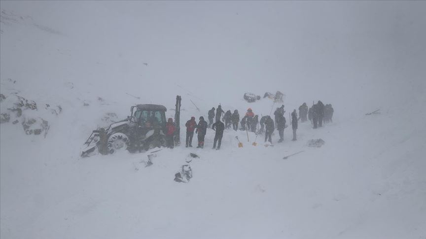 Bahçesaray'da çığ altındaki 2 kişiyi arayan ekiplerin üzerine çığ düştü