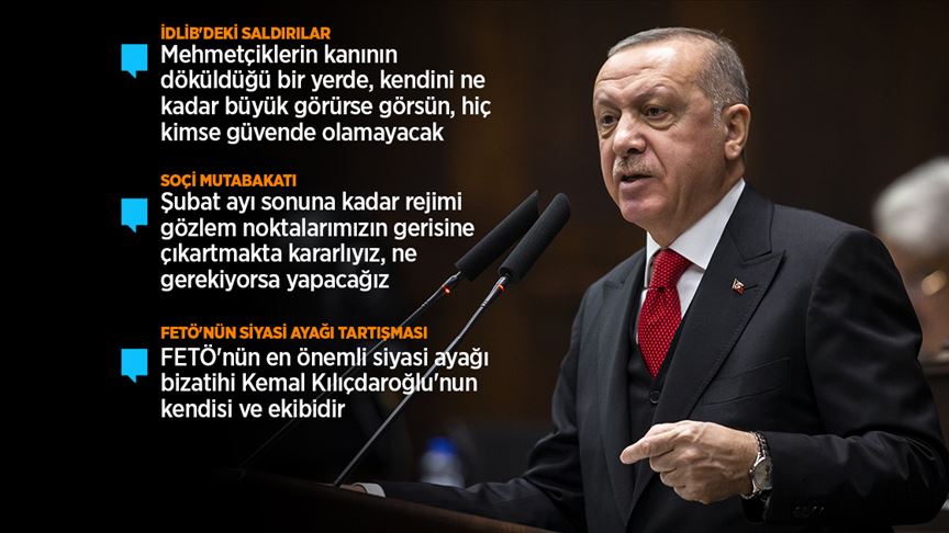 Erdoğan: Askerlerimize en küçük zarar gelmesi halinde rejim güçlerini vuracağız
