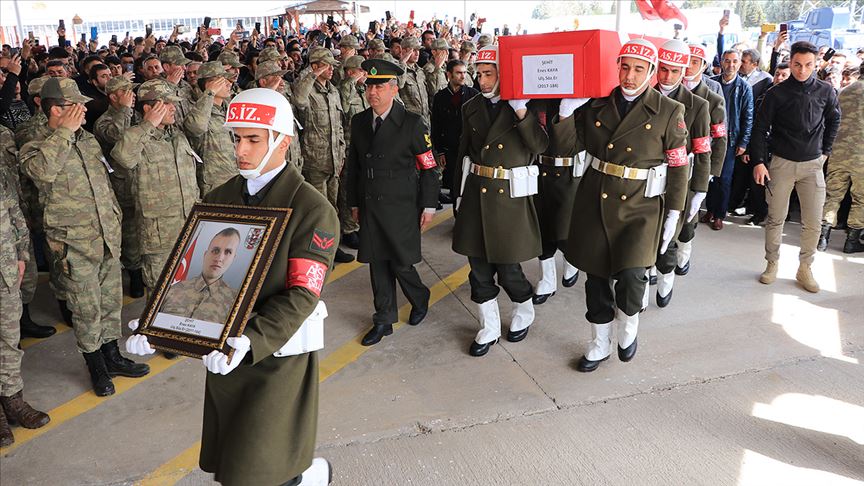 İdlib şehidi sözleşmeli er Enes Kaya son yolculuğuna uğurlandı