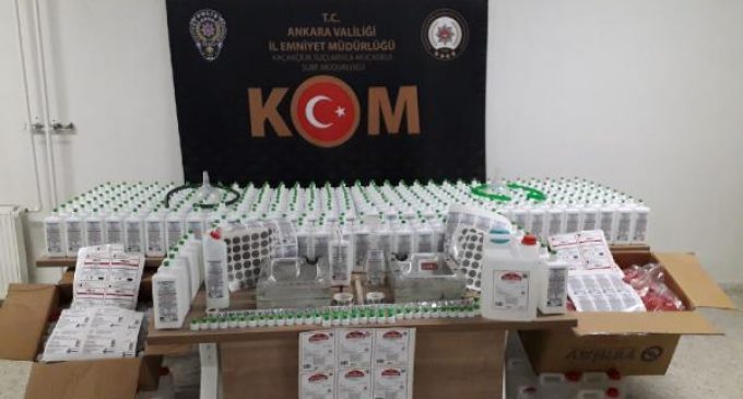 Ankara'da sahte dezenfektan üreten çeteye operasyon