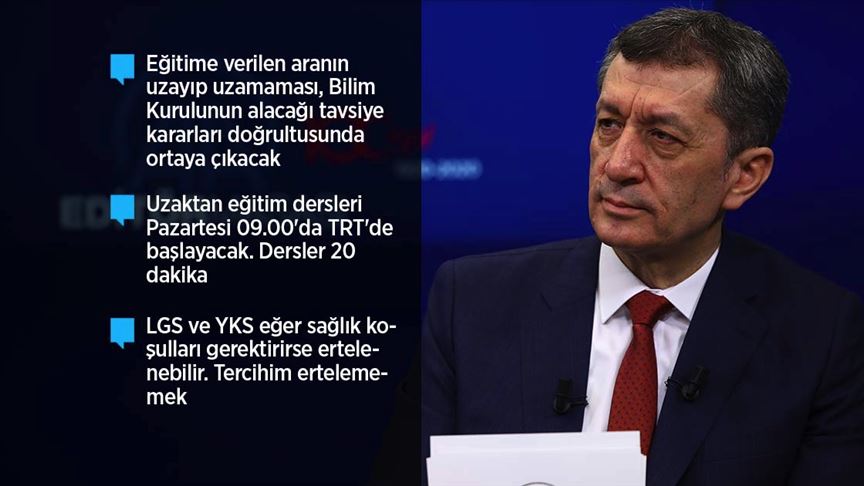 Milli Eğitim Bakanı Selçuk uzaktan eğitimin detaylarını açıkladı!