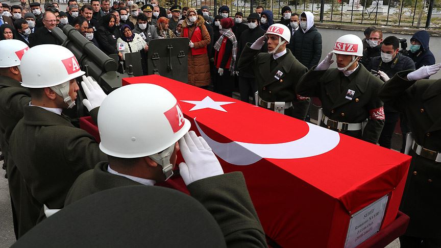 İdlib şehitleri son yolculuklarına uğurlandı