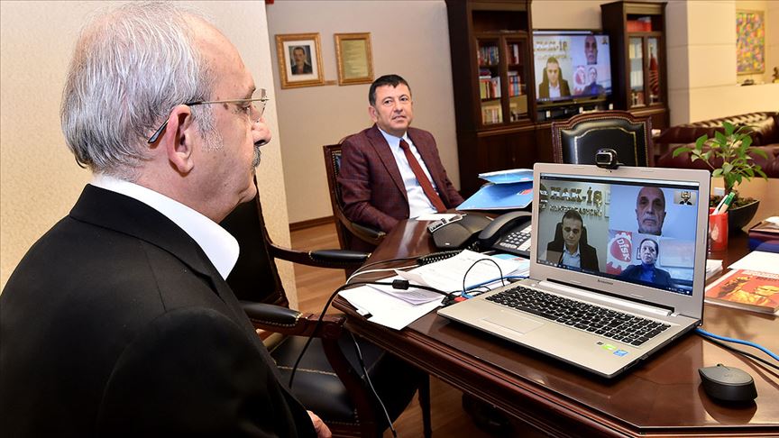 Kılıçdaroğlu, Türk-İş, Hak-İş ve DİSK yöneticileriyle telekonferansla görüştü