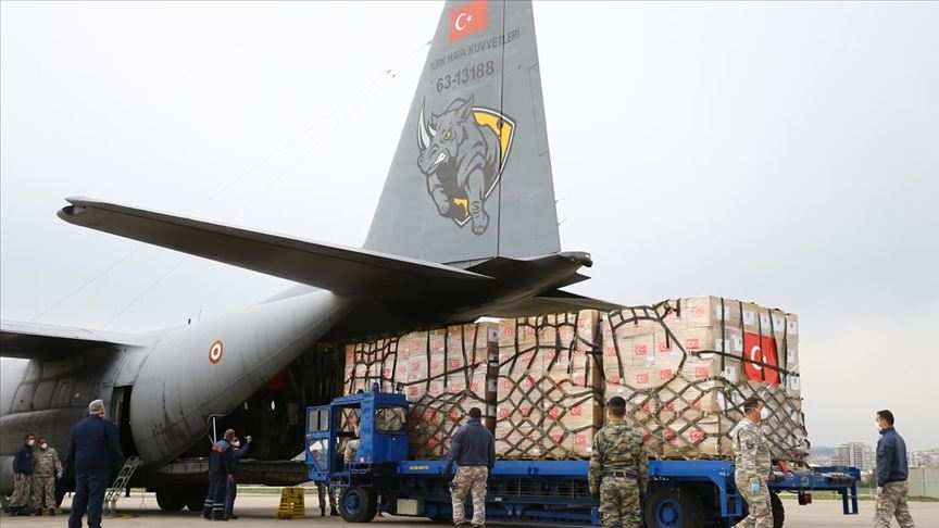 Türkiye'den ABD'ye tıbbi yardım götüren ikinci uçak Ankara'dan hareket etti