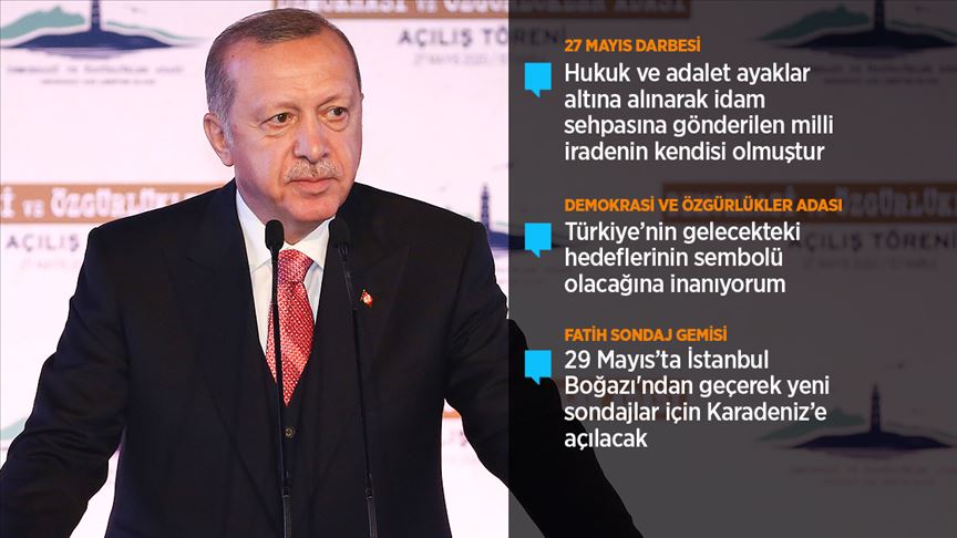 Cumhurbaşkanı Erdoğan: Demokrasi ve Özgürlükler Adası gönüllerdeki hasbi sevginin nişanesi olacak