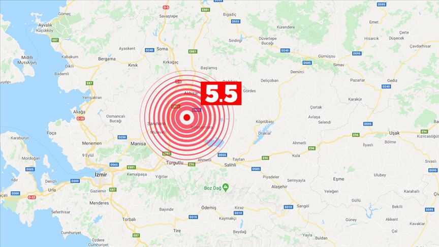 Bir deprem de Manisa'da meydana geldi..