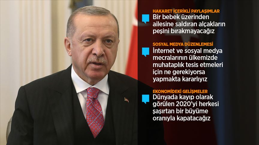 Cumhurbaşkanı Erdoğan: İnternet mecralarını kullananlar suç işlemede layüsel değildir