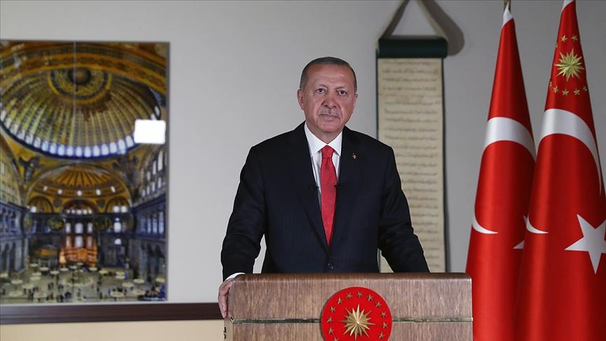 Cumhurbaşkanı Erdoğan: 24 Temmuz Cuma günü cuma namazı ile birlikte Ayasofya'yı ibadete açmayı planlıyoruz