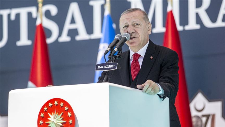 ERDOĞAN: "Biz nasıl kimsenin toprağına göz dikmiyorsak, bize ait olanlardan da taviz vermeyeceğiz"