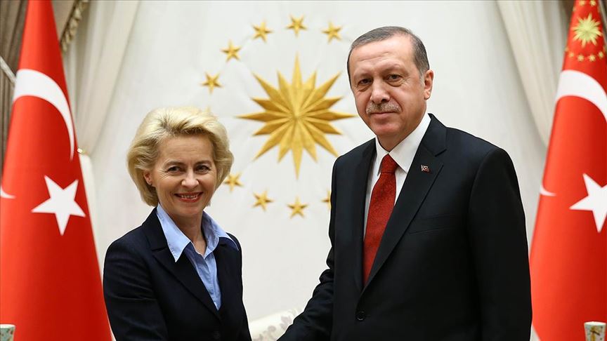 Cumhurbaşkanı Erdoğan, AB Komisyonu Başkanı von der Leyen ile görüştü