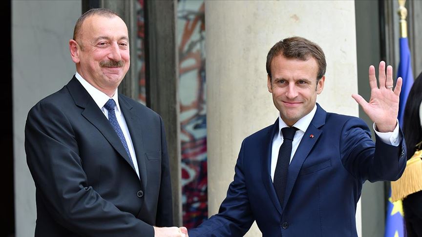 Aliyev ve Macron, Ermenistan-Azerbaycan cephe hattındaki çatışmaları görüştü