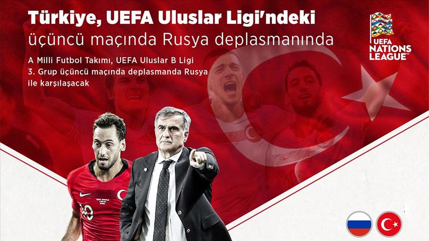 Türkiye UEFA Uluslar Ligi'ndeki üçüncü maçında Rusya deplasmanında