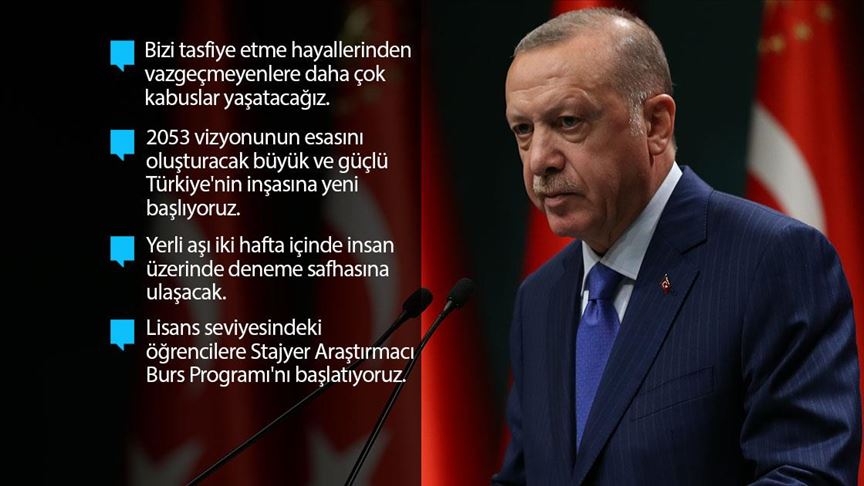 Erdoğan: 5'inci ve 9'uncu sınıflarda yüz yüze eğitimi 2 Kasım'da başlatıyoruz